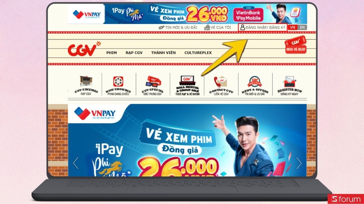 Đăng nhập tài khoản cgv