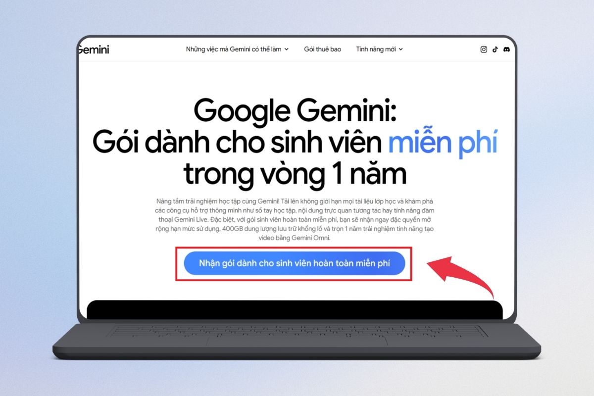 Hướng dẫn nhận miễn phí 1 năm gói Google AI Plus - Bước 1