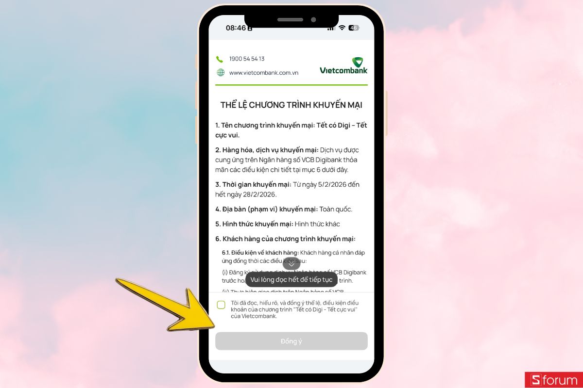 Đồng ý chương trình khuyến mãi