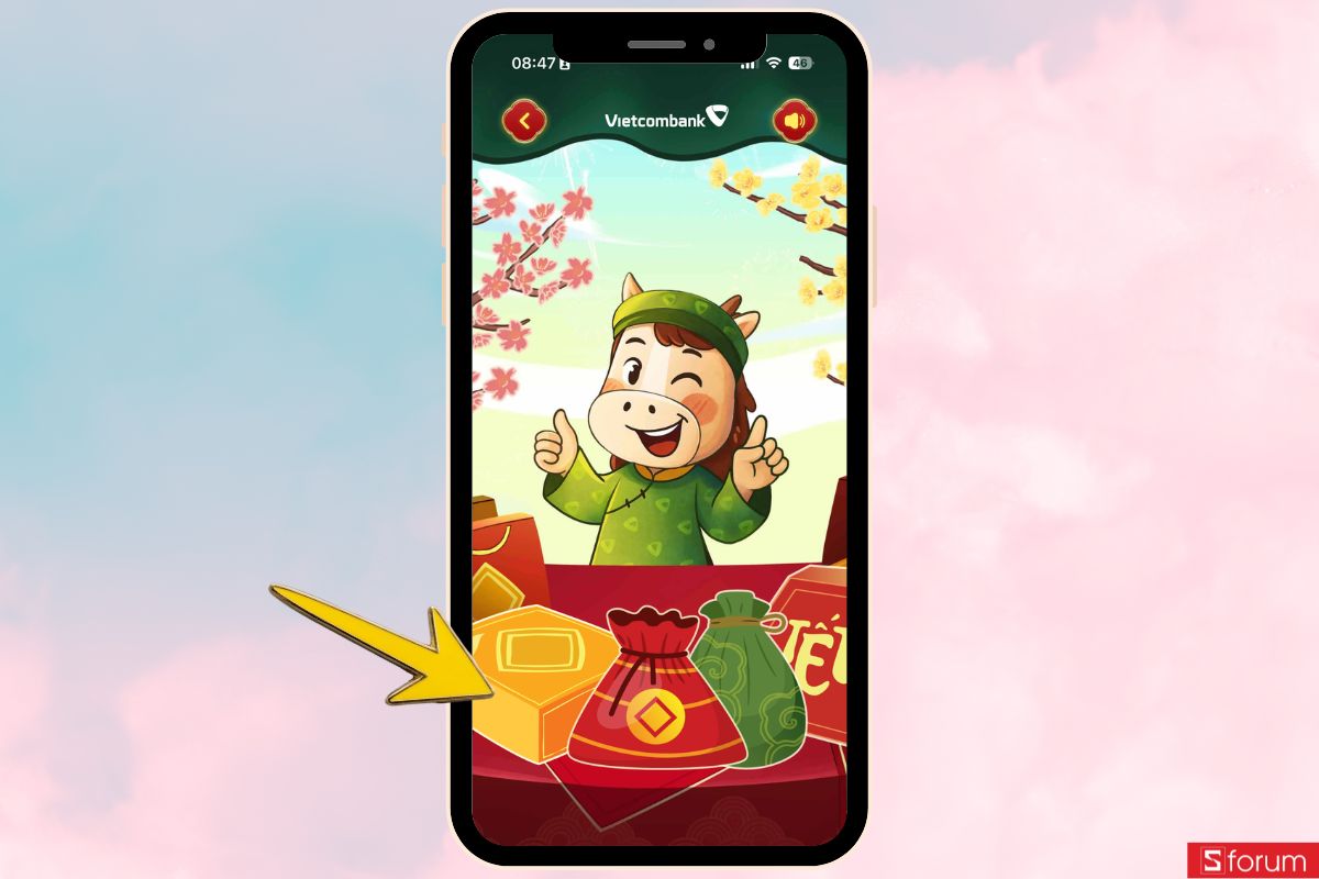 nhấn vào mở quà