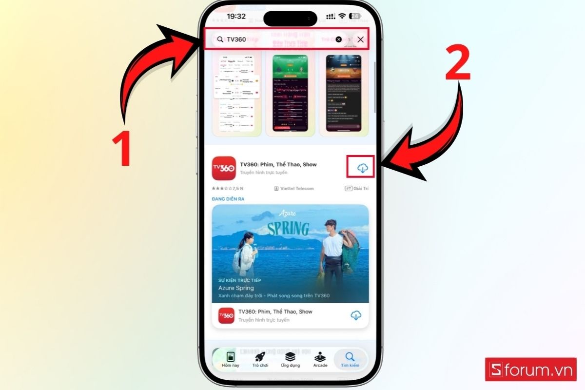  Tìm và tải ứng dụng TV360