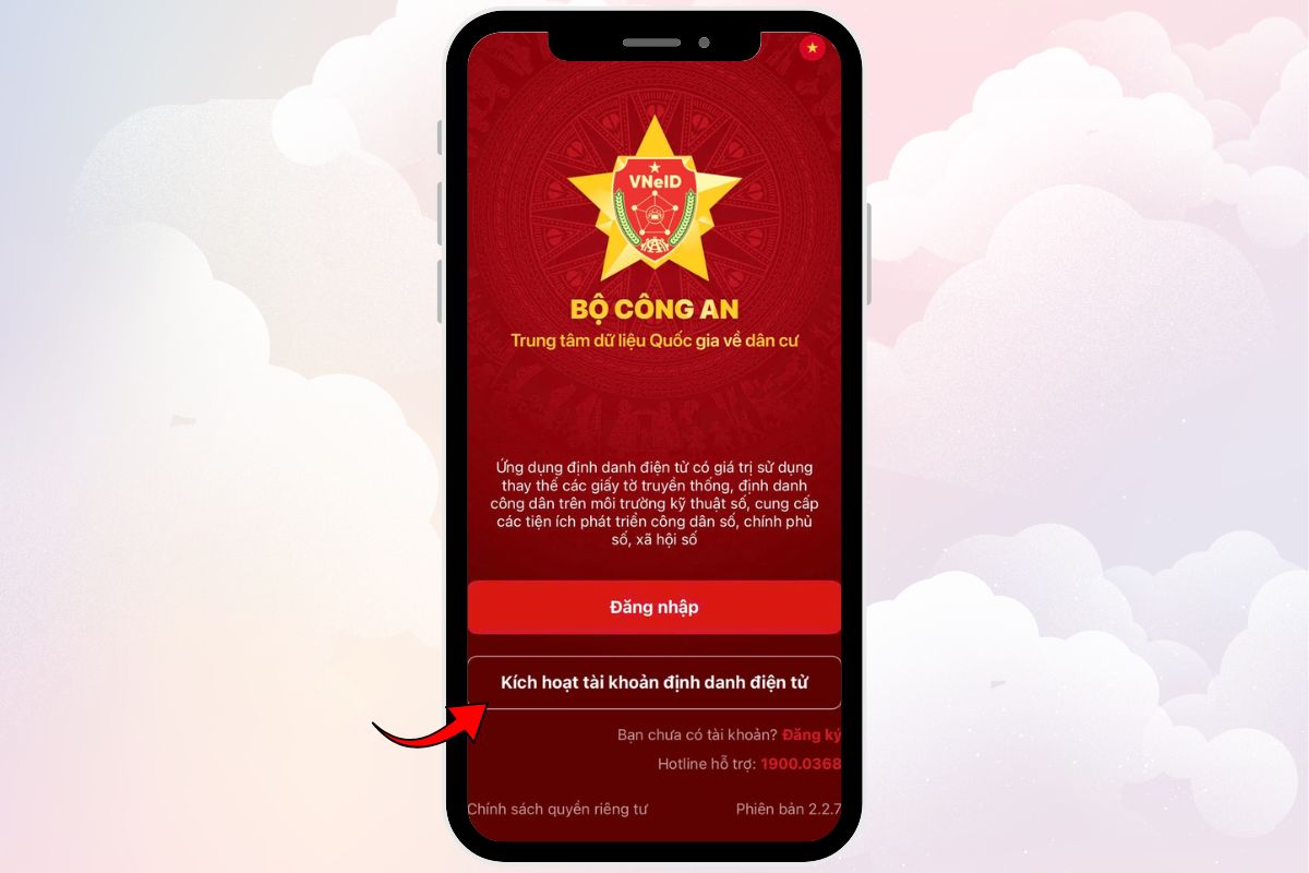 Chọn mục kích hoạt