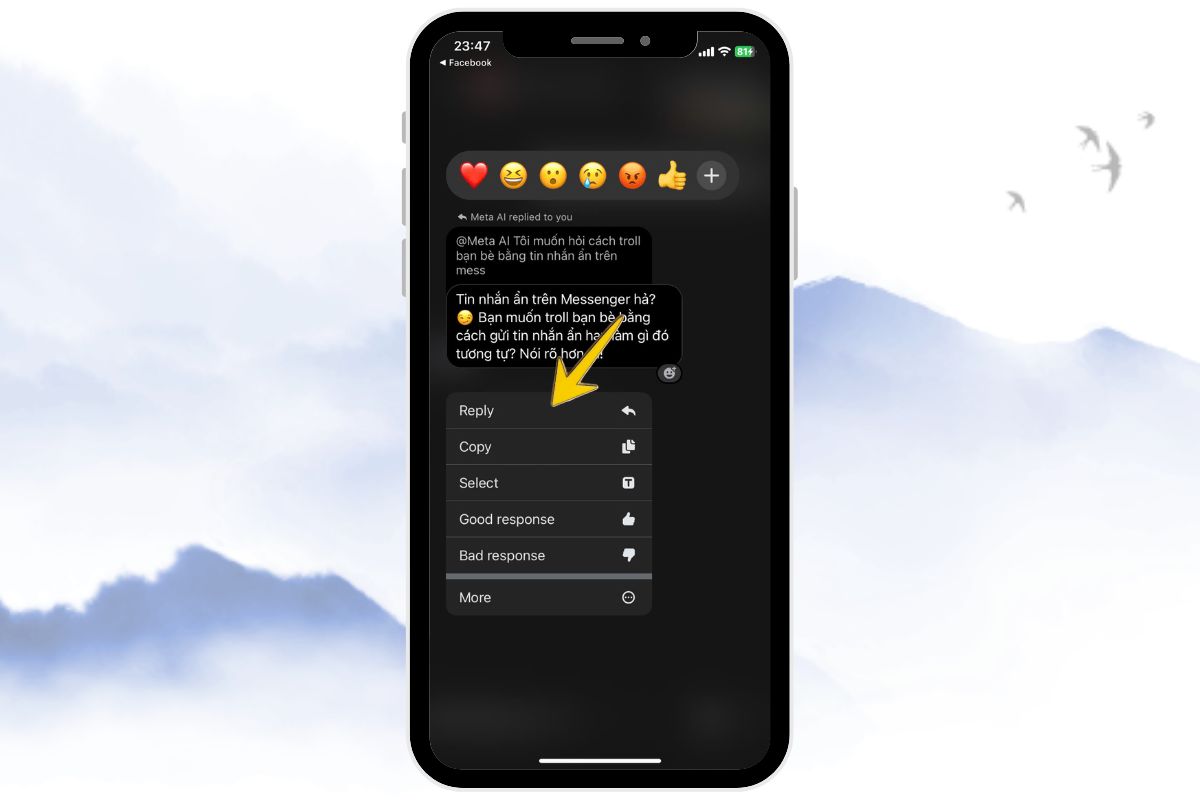Chọn Reply