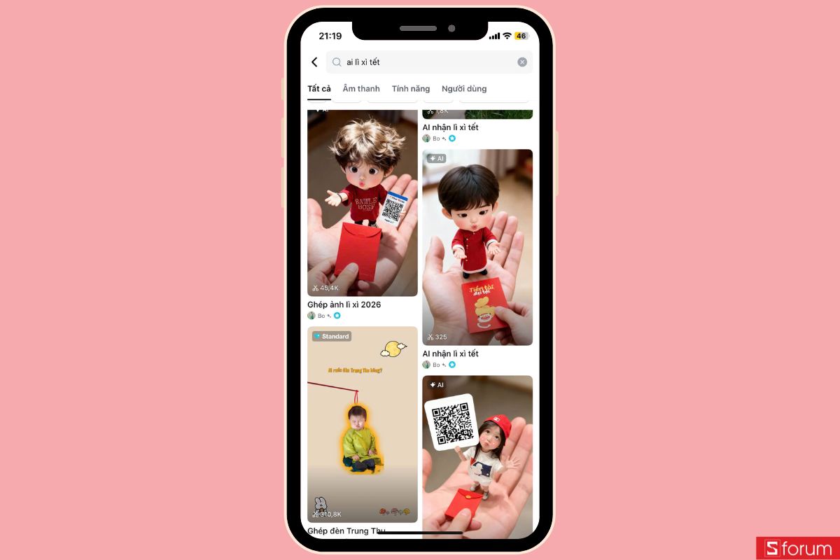 Mẫu AI nhận lì xì Tết