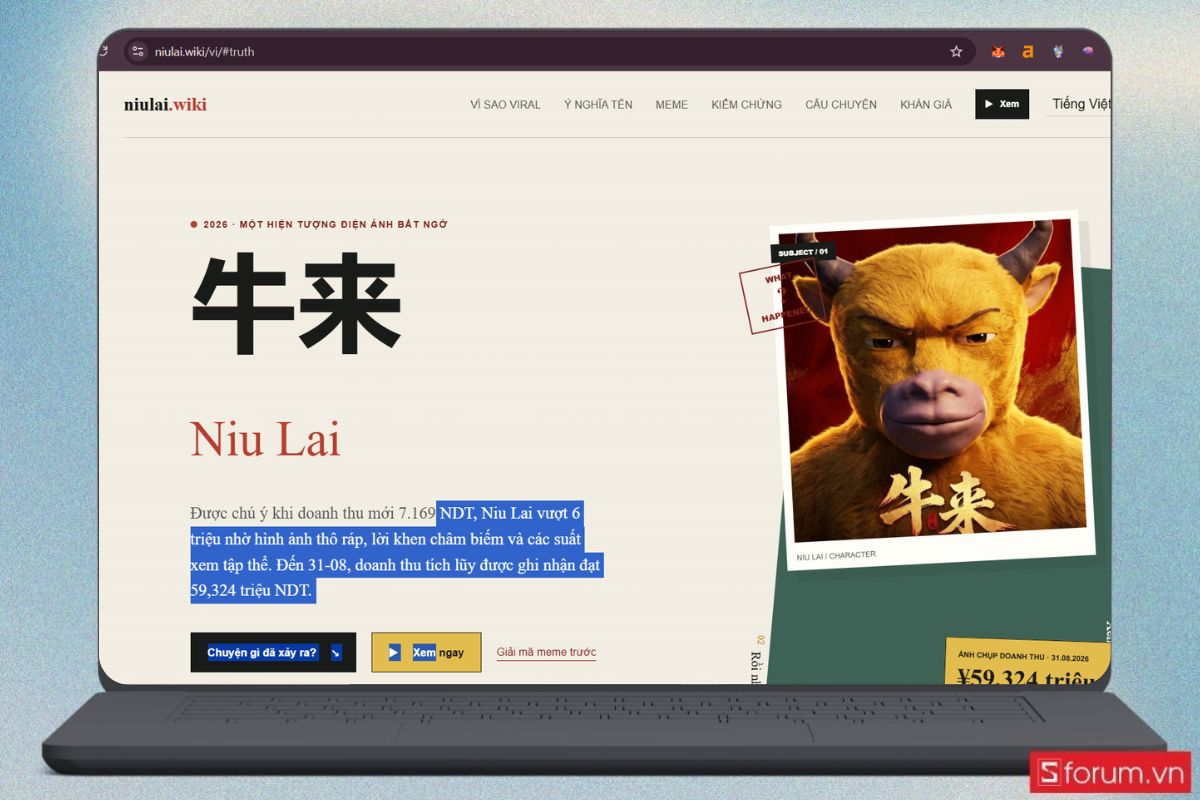 Truy cập Website Niu Lai