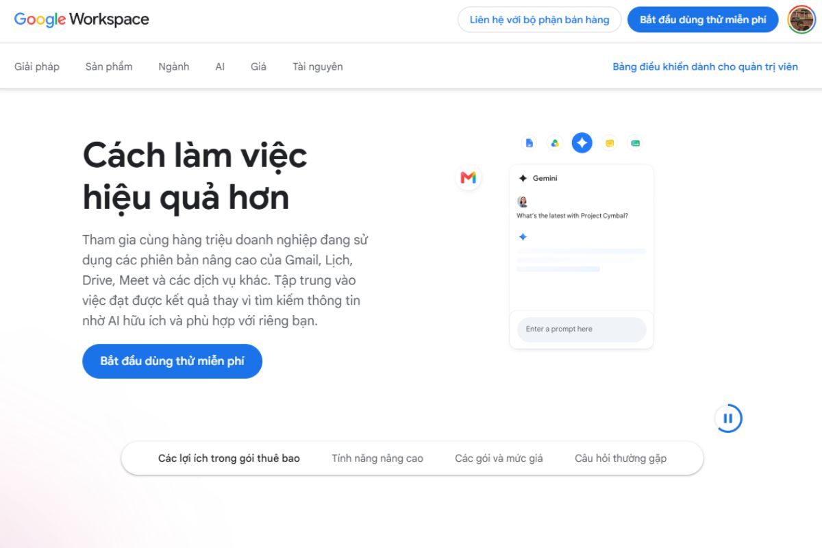 Đăng nhập vào Google Workspace