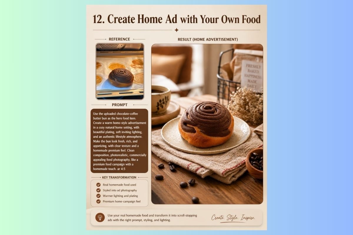 Tạo quảng cáo đồ ăn tự làm