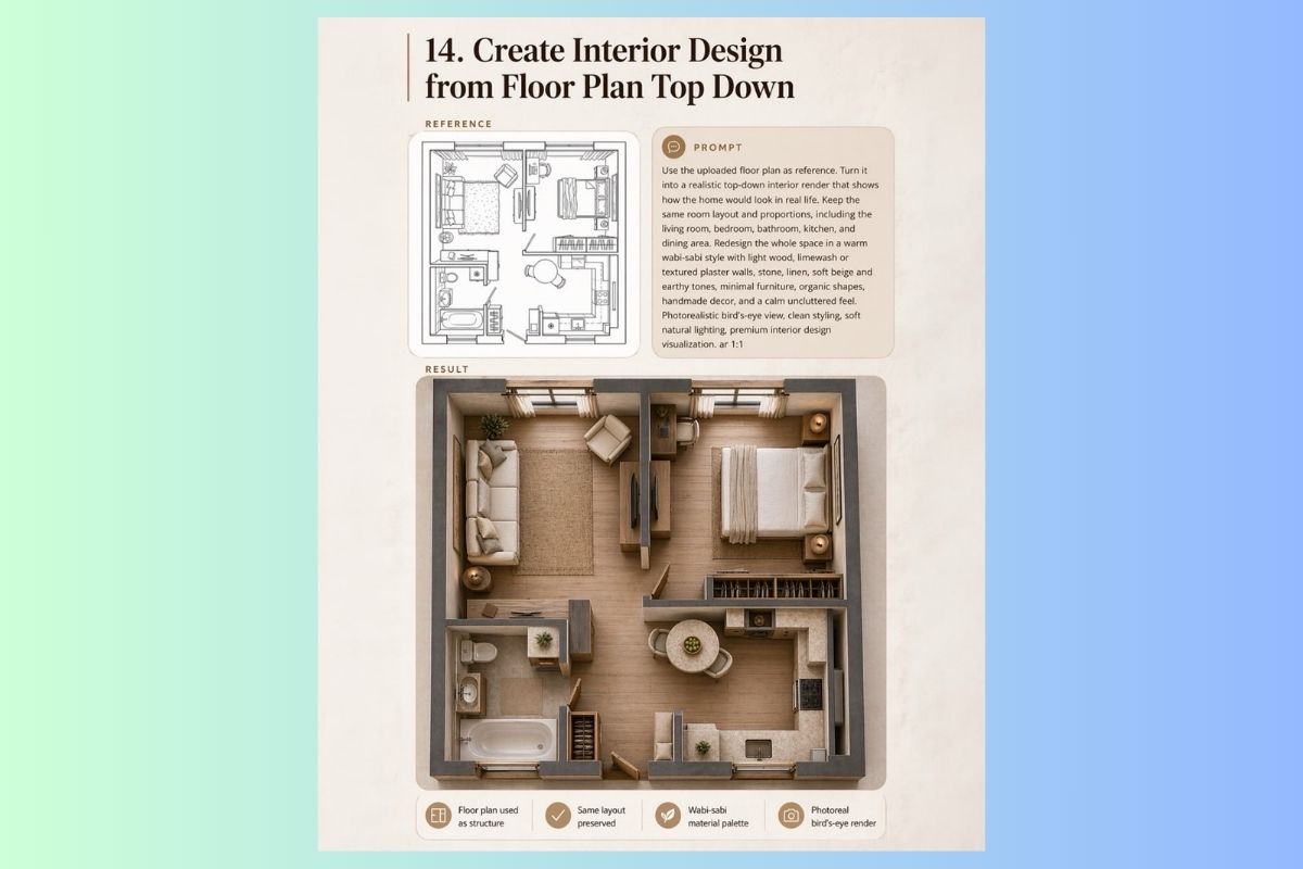 Tạo thiết kế nội thất từ mặt bằng