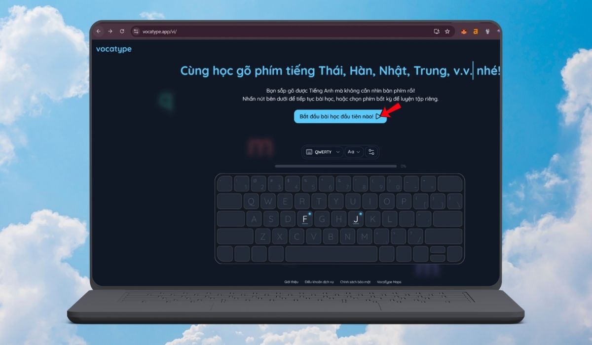 Truy cập VocaType app và chọn bố cục bàn phím
