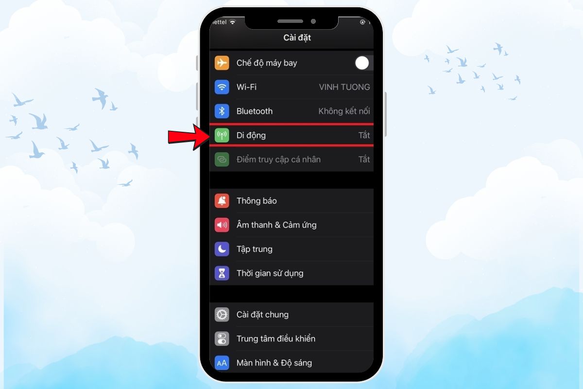 Mở cài đặt tìm kiếm Wi-Fi Calling