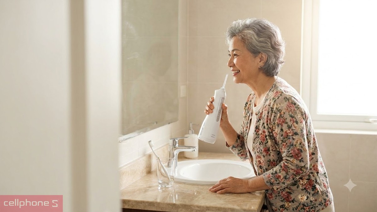 Máy tăm nước làm quà 20/10 cho mẹ chồng chăm sóc răng miệng