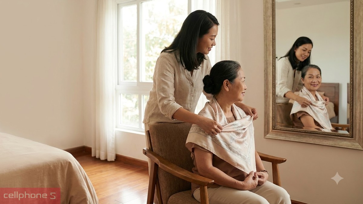 Khăn choàng màu trang nhã, quà tặng mẹ chồng ngày 20/10
