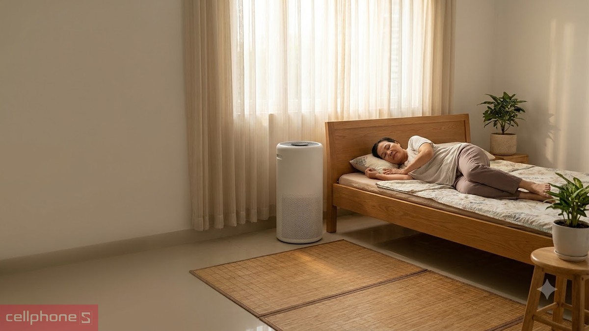 Máy lọc không khí trong phòng ngủ, quà 20/10 tặng mẹ chồng