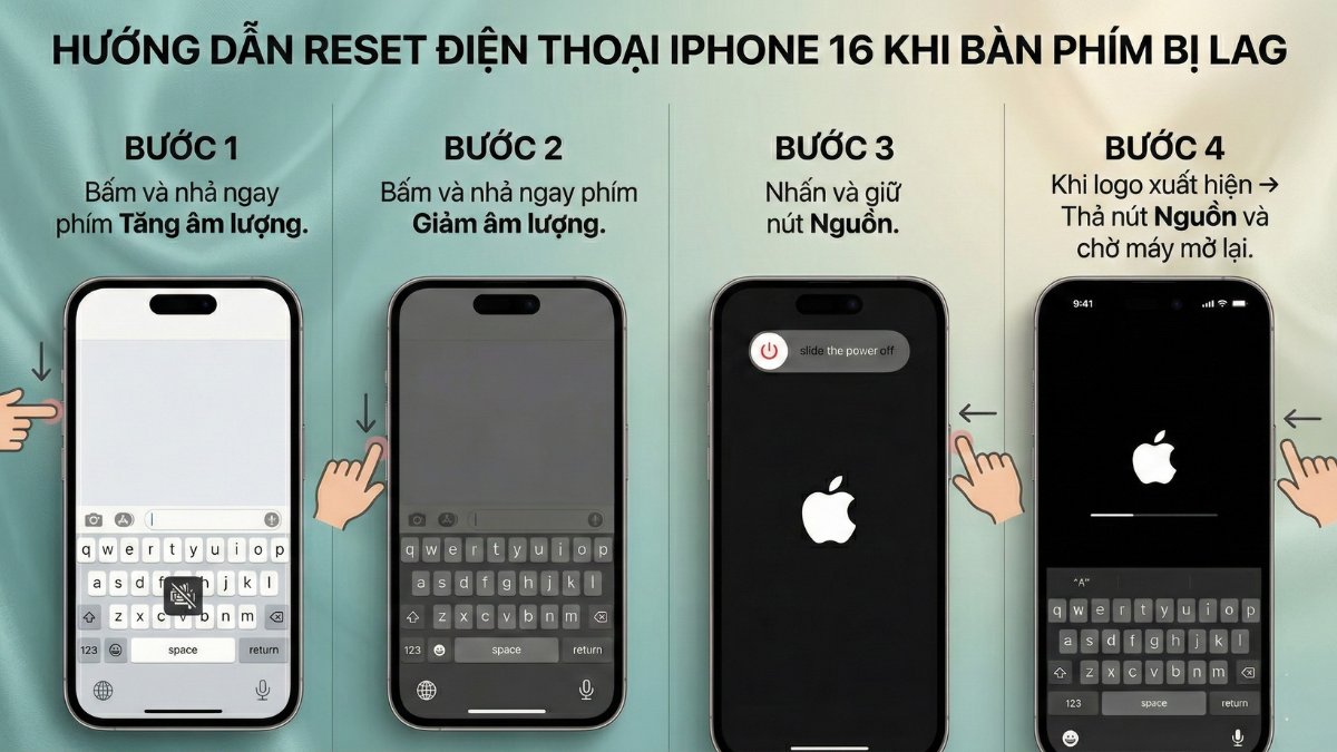 Khởi động lại iPhone để sửa lỗi bàn phím iphone bị chậm