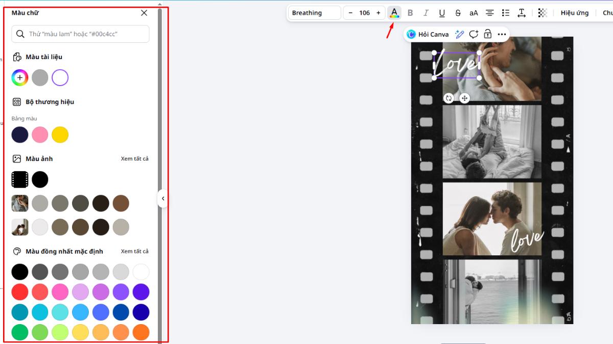 Điều chỉnh màu sắc và font chữ thống nhất