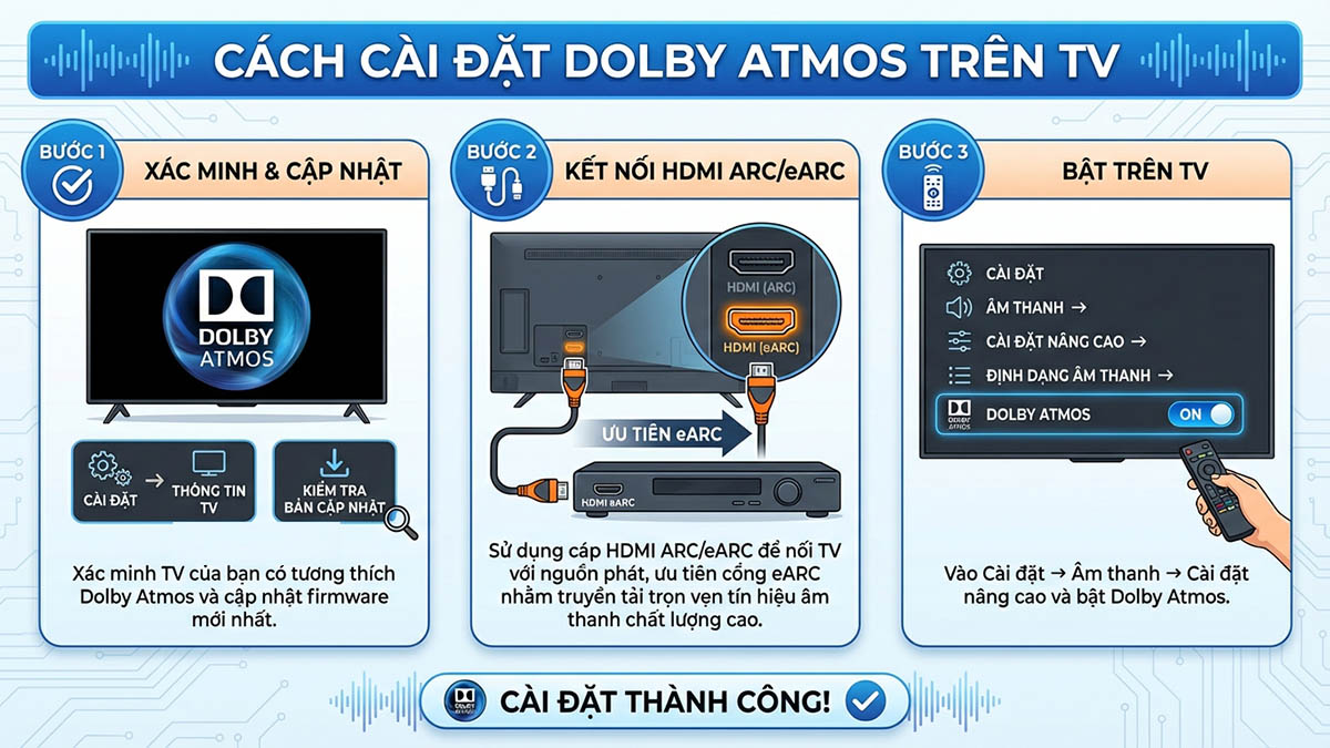 Cách cài đặt Dolby Atmos trên TV