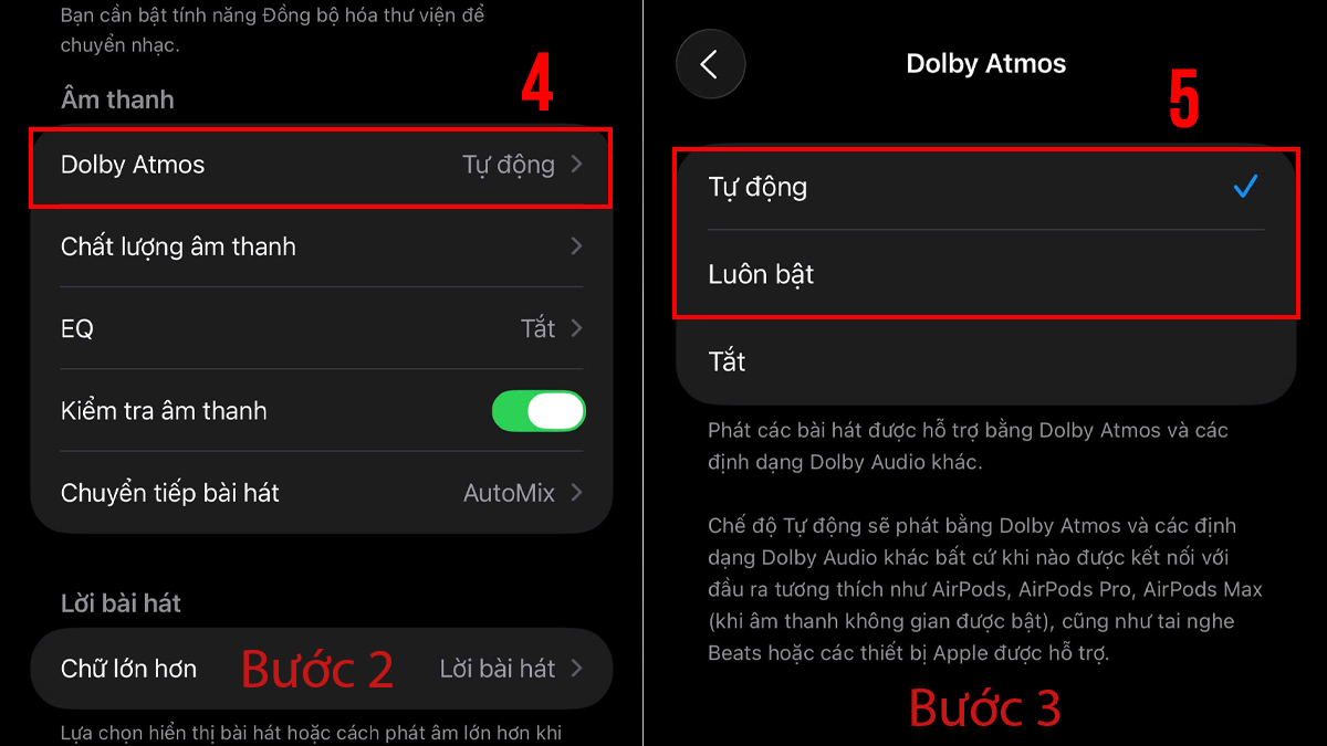 Cách cài đặt Dolby Atmos trên iPhone - bước 2,3