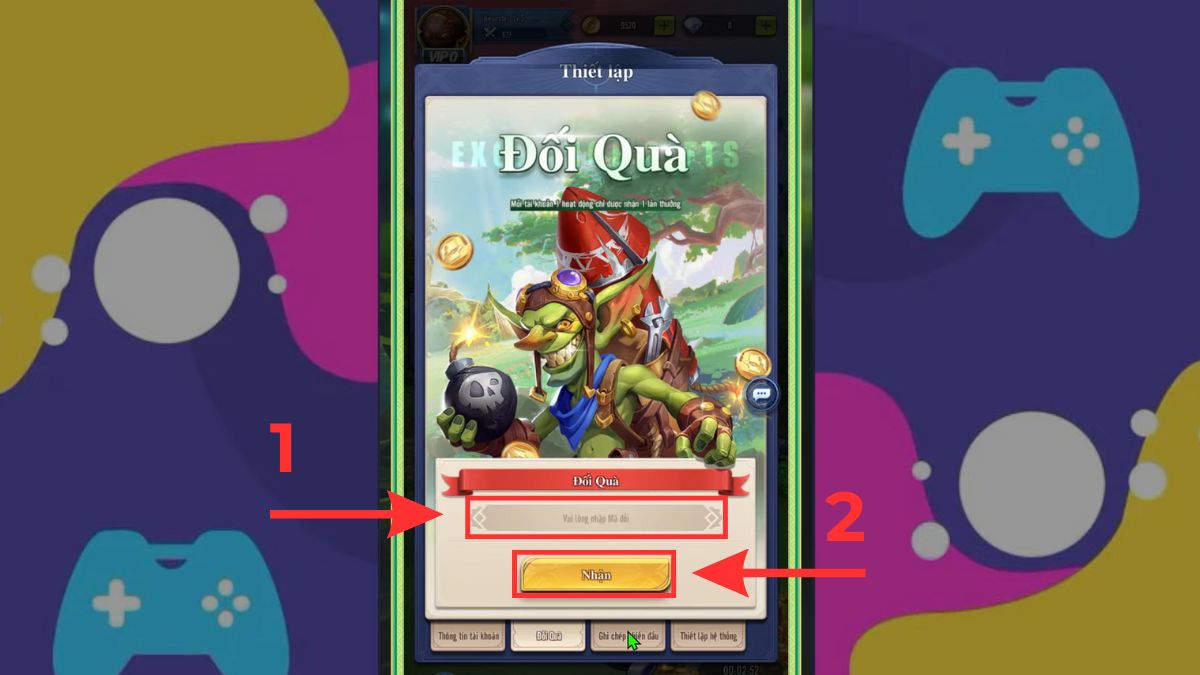 Hướng dẫn cách nhập code War 3 Arena - bước 3