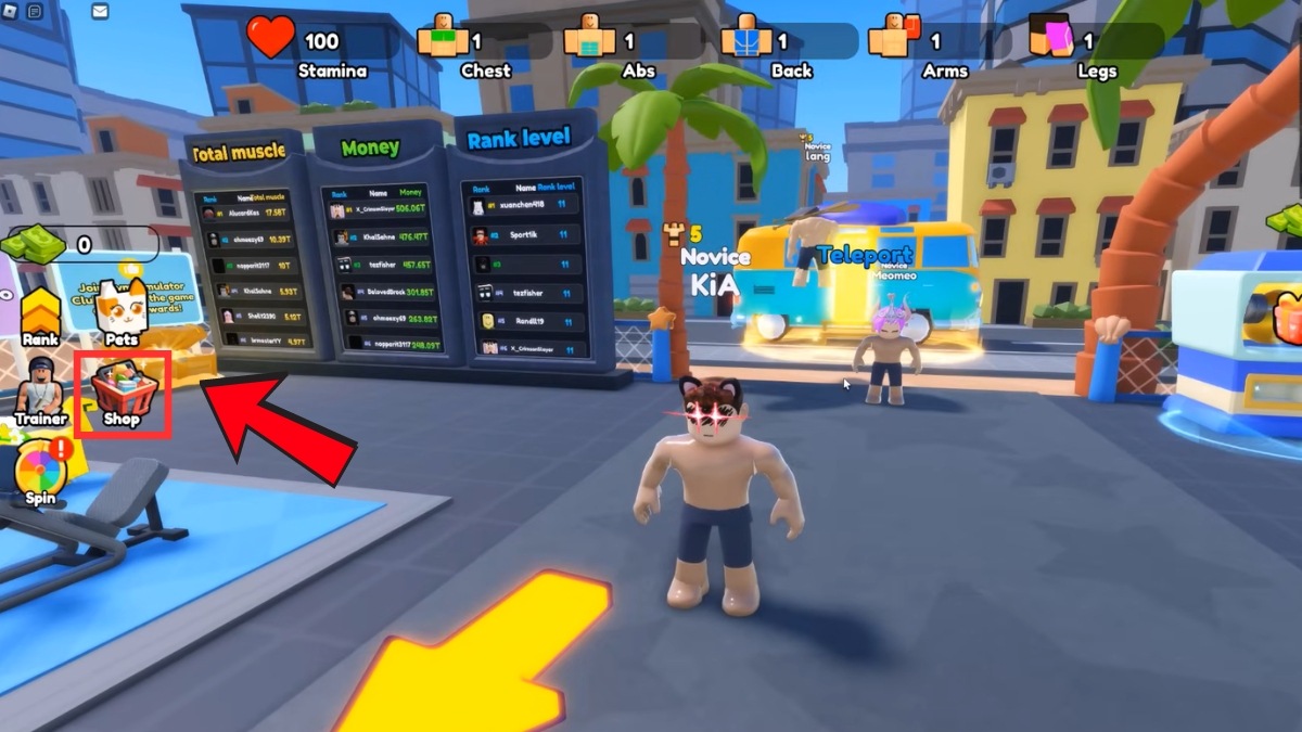 cách nhập code Gym Star Simulator bước 1