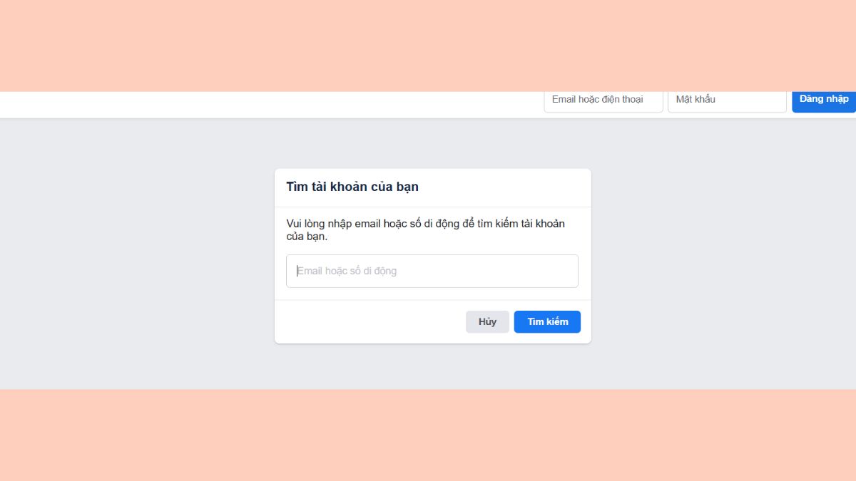 Cách đổi mật khẩu Facebook khi đăng xuất bước 2