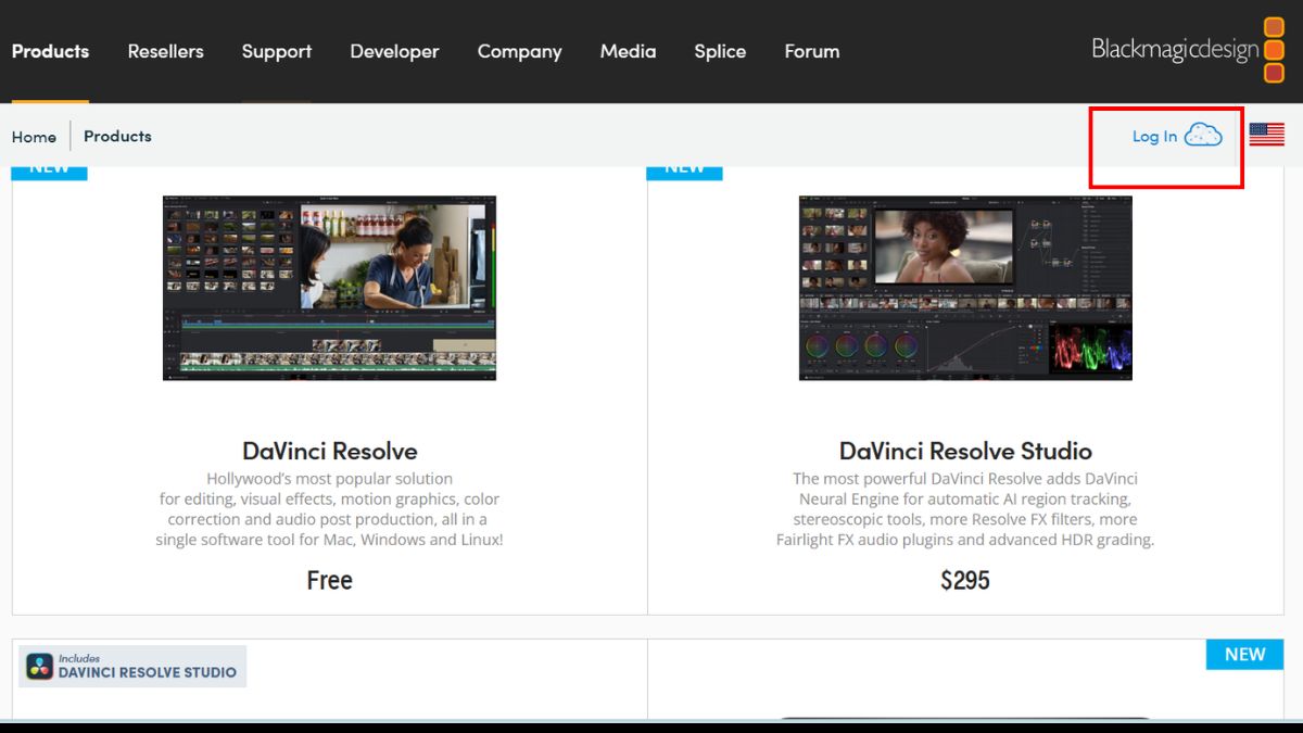 Cách đăng ký tài khoản Davinci Resolve bước 1