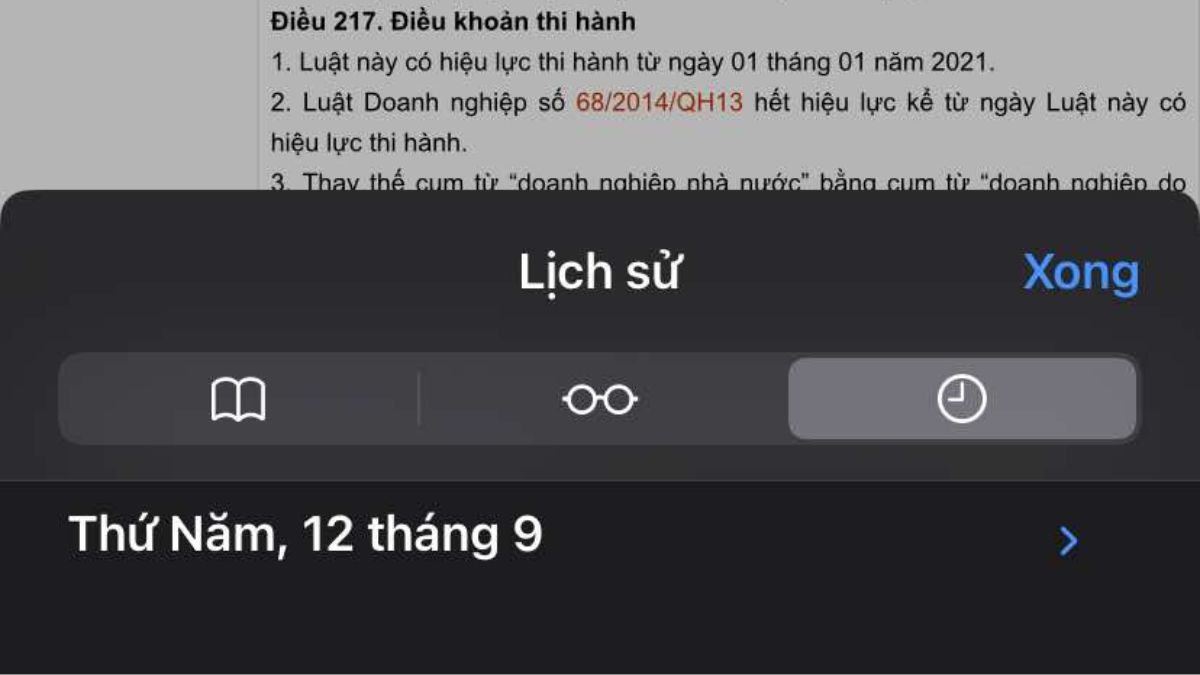 Hướng dẫn cách xóa lịch sử trên iPhone bước 2