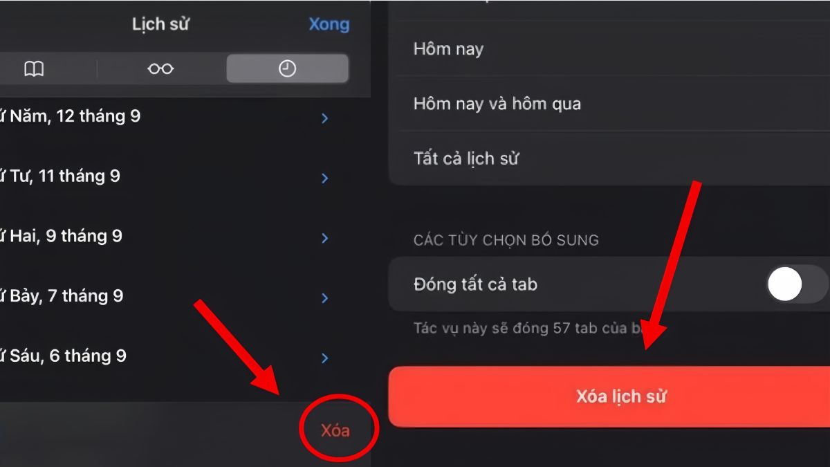 Hướng dẫn cách xóa lịch sử trên iPhone bước 3