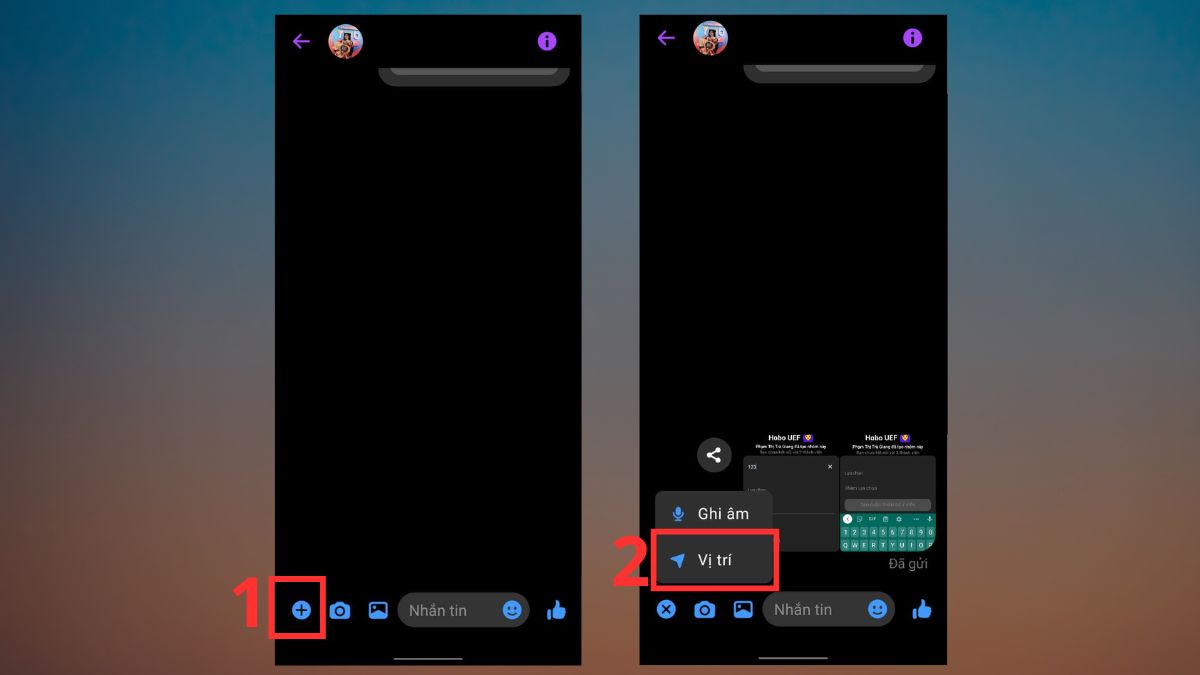 Chia sẻ vị trí trên Messenger - bước 1