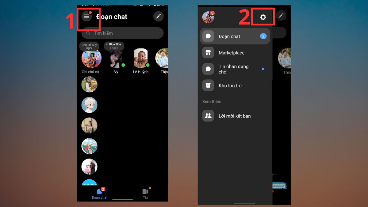 Tùy chỉnh quyền riêng tư trên Messenger - bước 1