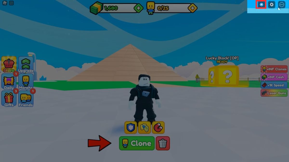 Cách nhập code Clone Simulator - bước 1
