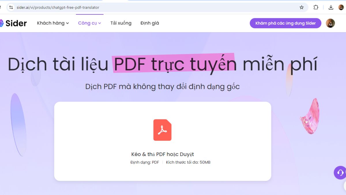 Sider AI có chức năng đọc hình ảnh và PDF