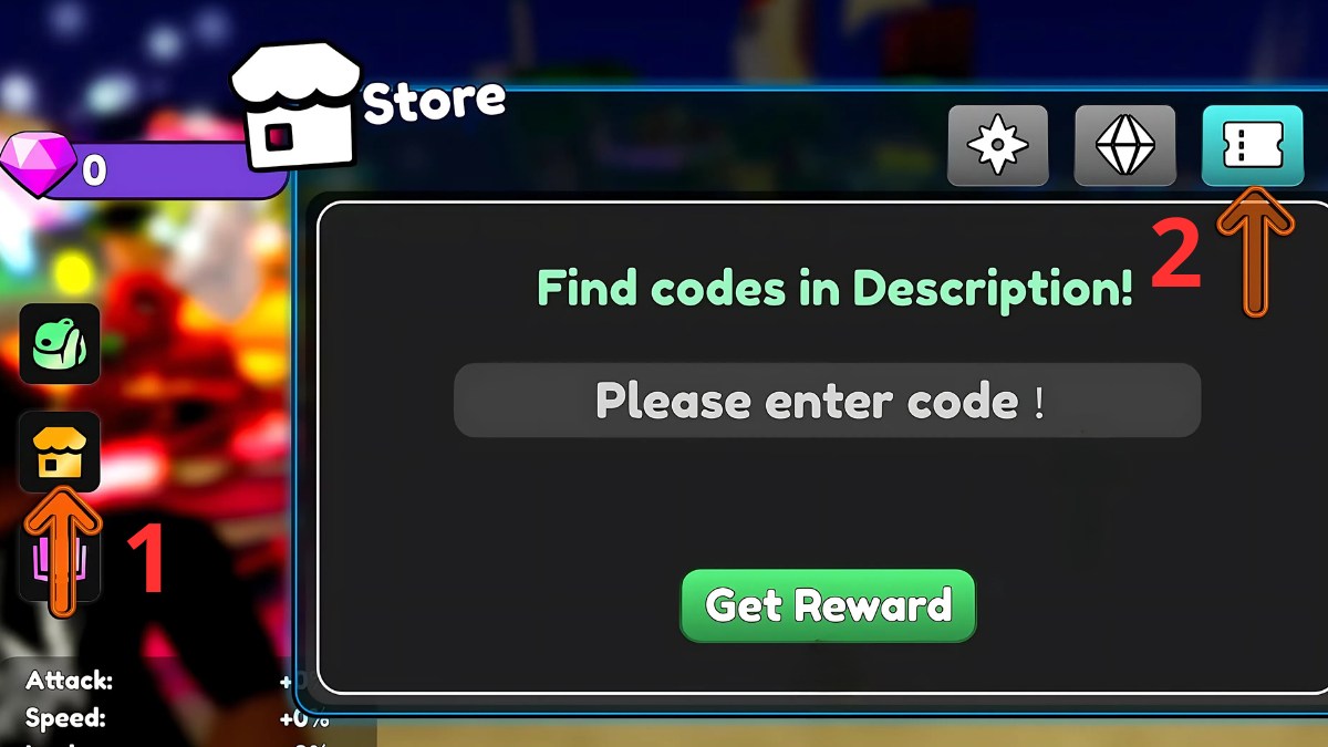 cách nhập code RNG Hero Squad - bước 1