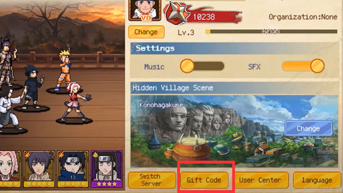 Hướng dẫn cách nhập code Ninja Pixel Strike - bước 3