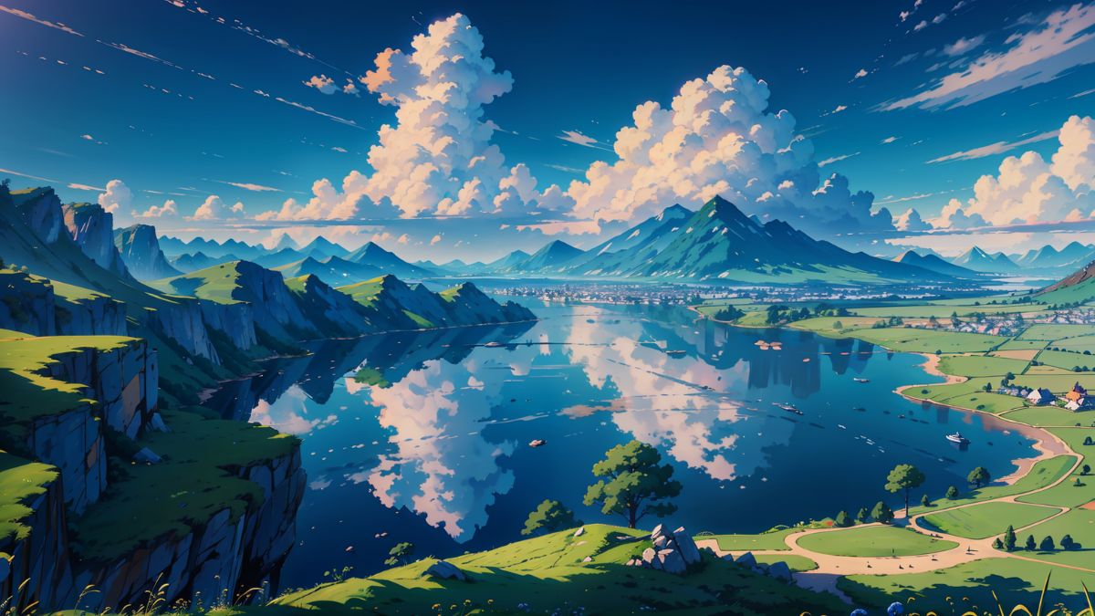 ảnh nền anime thiên nhiên buồn