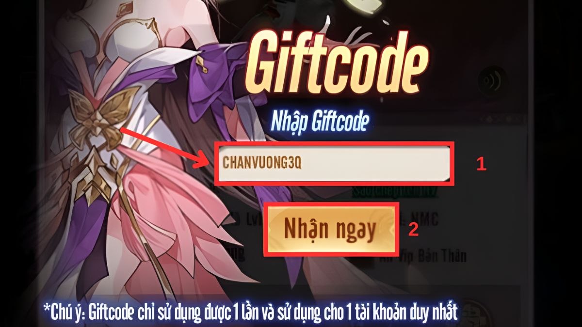 Hướng dẫn nhập code Chân Vương 3Q - bước 3