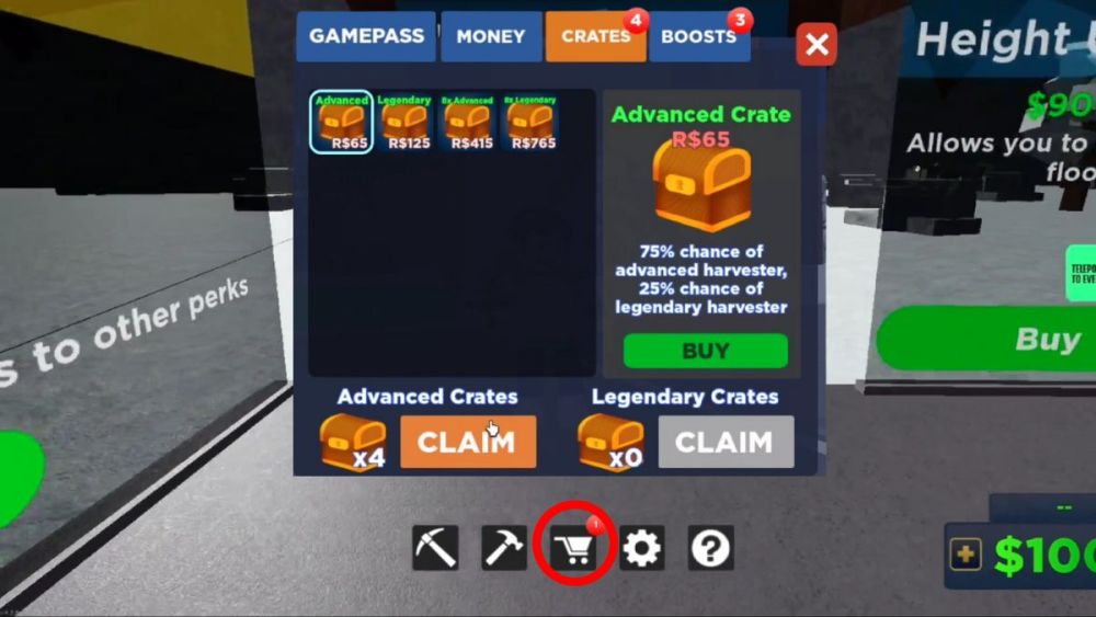 Hướng dẫn nhập code Factory Simulator bước 3