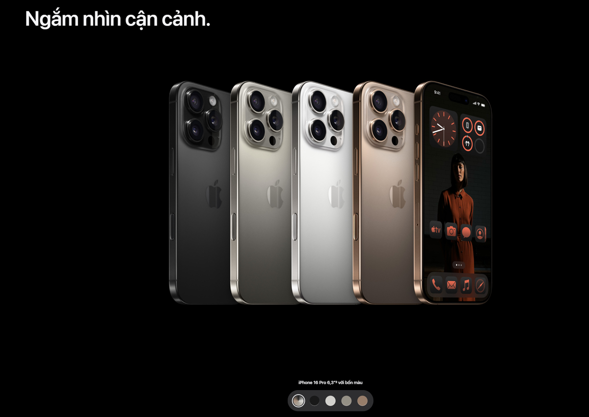 Những màu sắc trên iPhone 16 Pro Max
