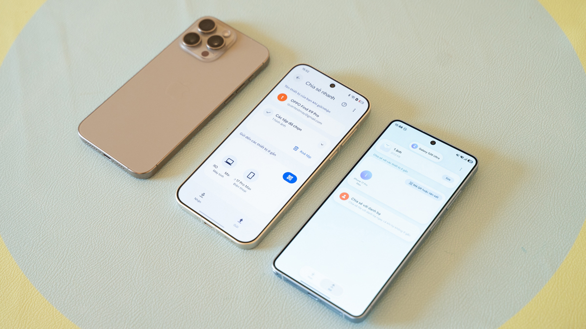 Test tốc độ AirDrop từ Galaxy S26 Ultra, OPPO Find X9 Pro sang iPhone: Cùng Android nhưng khác rõ rệt!