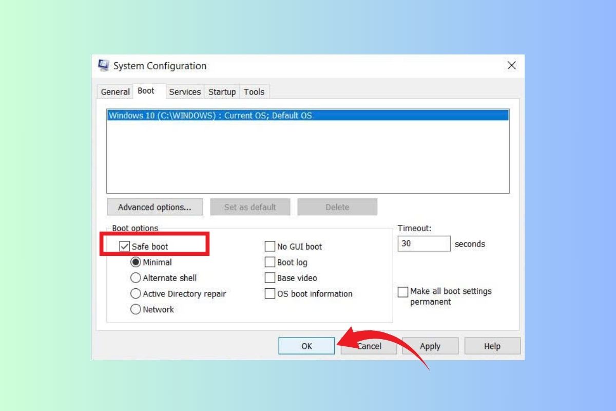 Cách sửa lỗi touchpad không hoạt động trên laptop bằng chế độ safe mode - bước 2