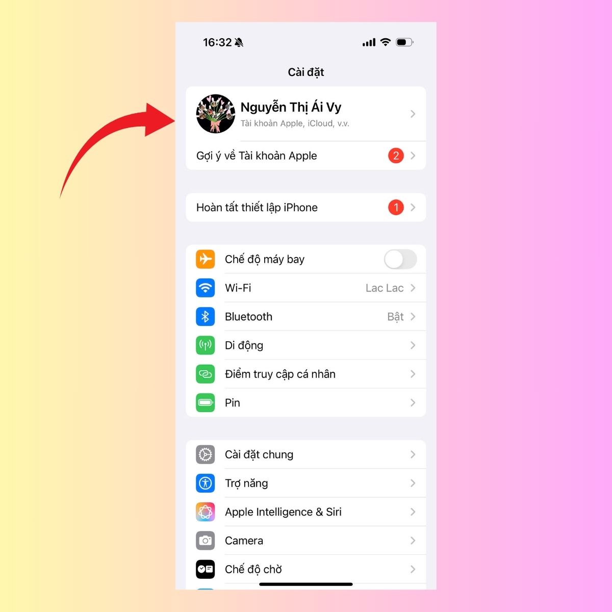 Bấm chọn mục Tìm để tắt Find My iPhone trước khi restore iPhone bằng iTunes
