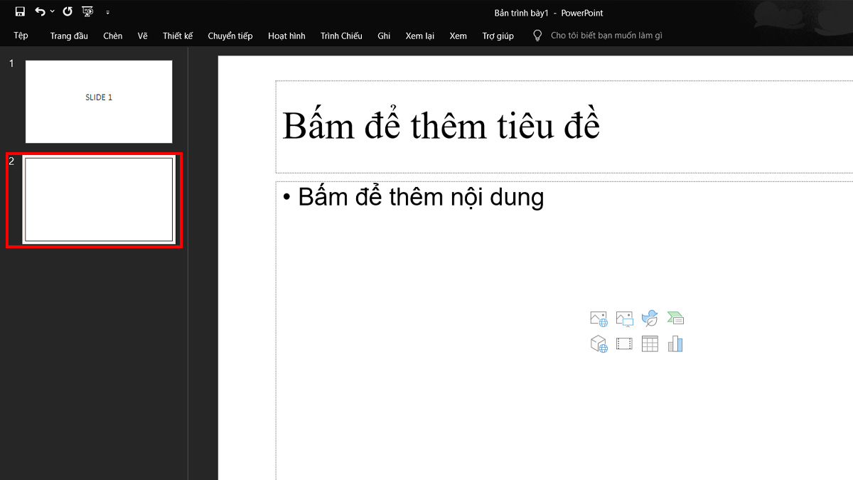 cách chèn thêm slide mới trong powerpoint