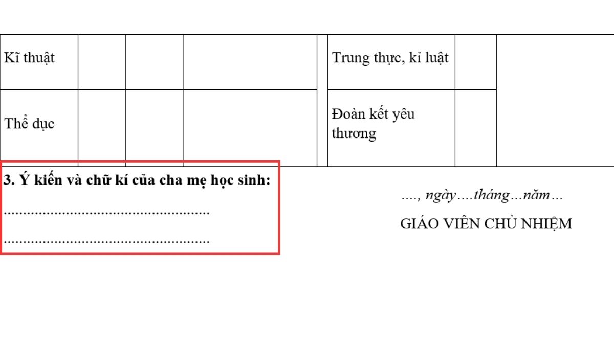 cách ghi sổ liên lạc lớp 1