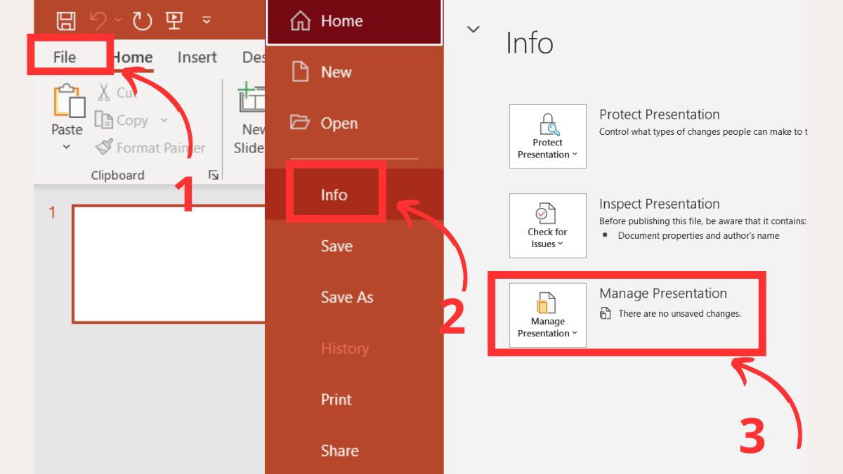 cách lấy lại file chưa lưu trong powerpoint
