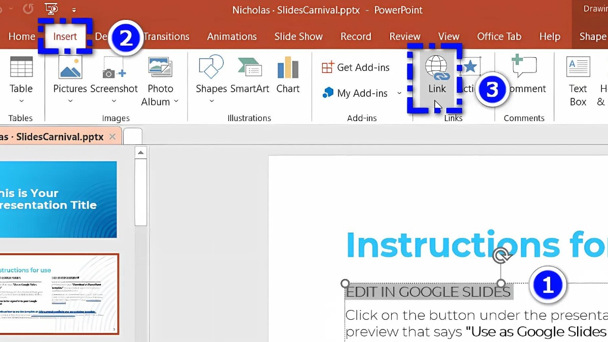 cách tạo liên kết slide trong powerpoint