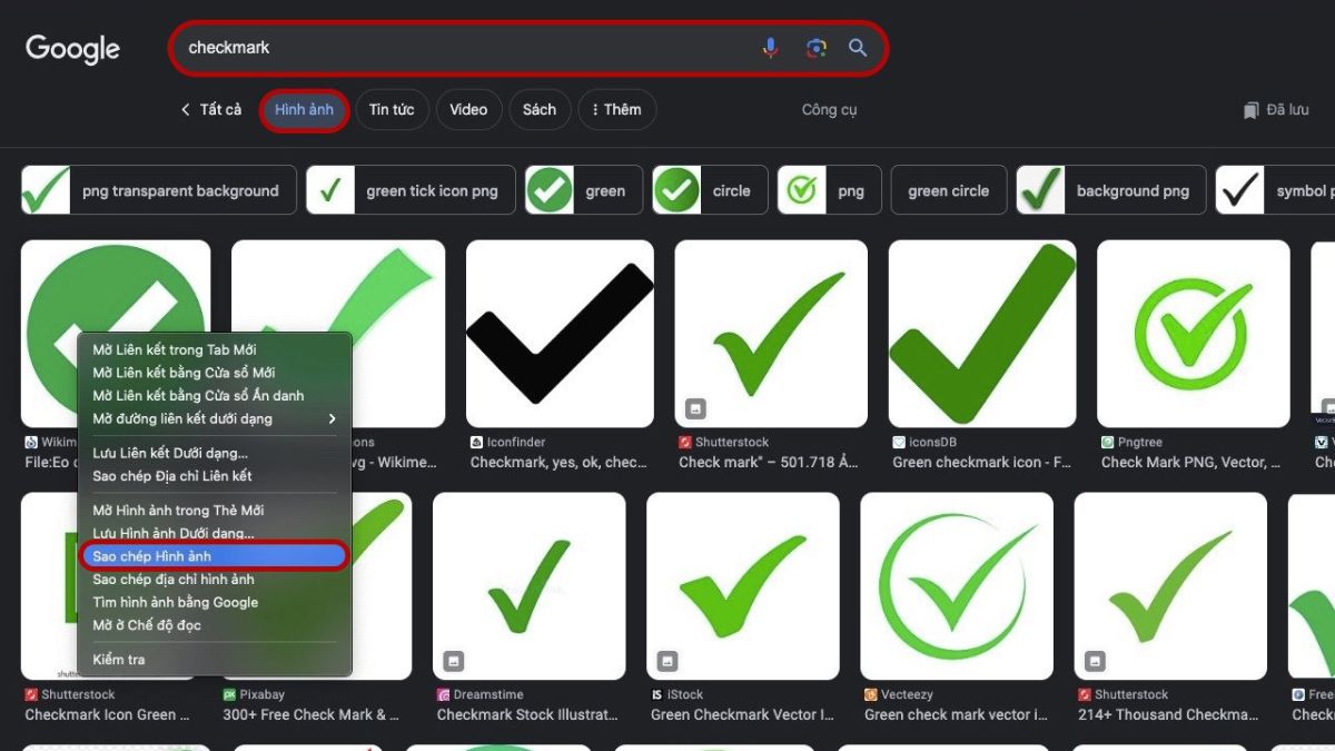 tạo dấu tick trong excel