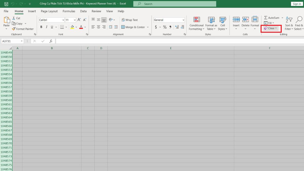 cách khắc phục file Excel bị nặng