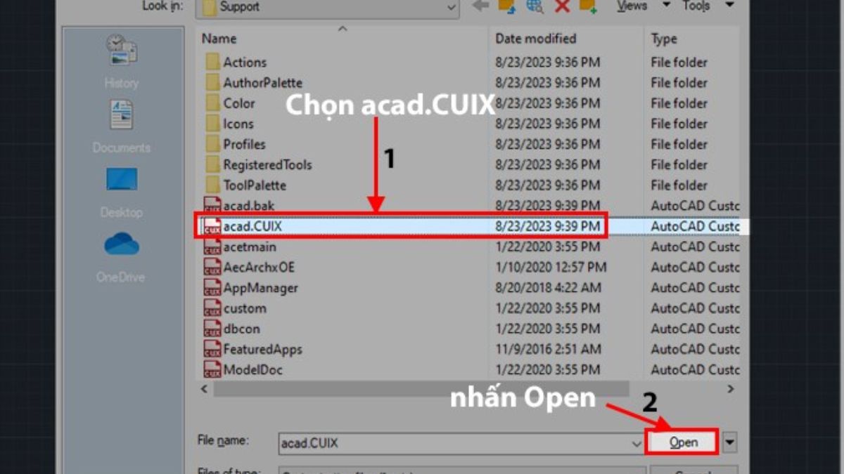 hiện thanh công cụ trong cad 2020