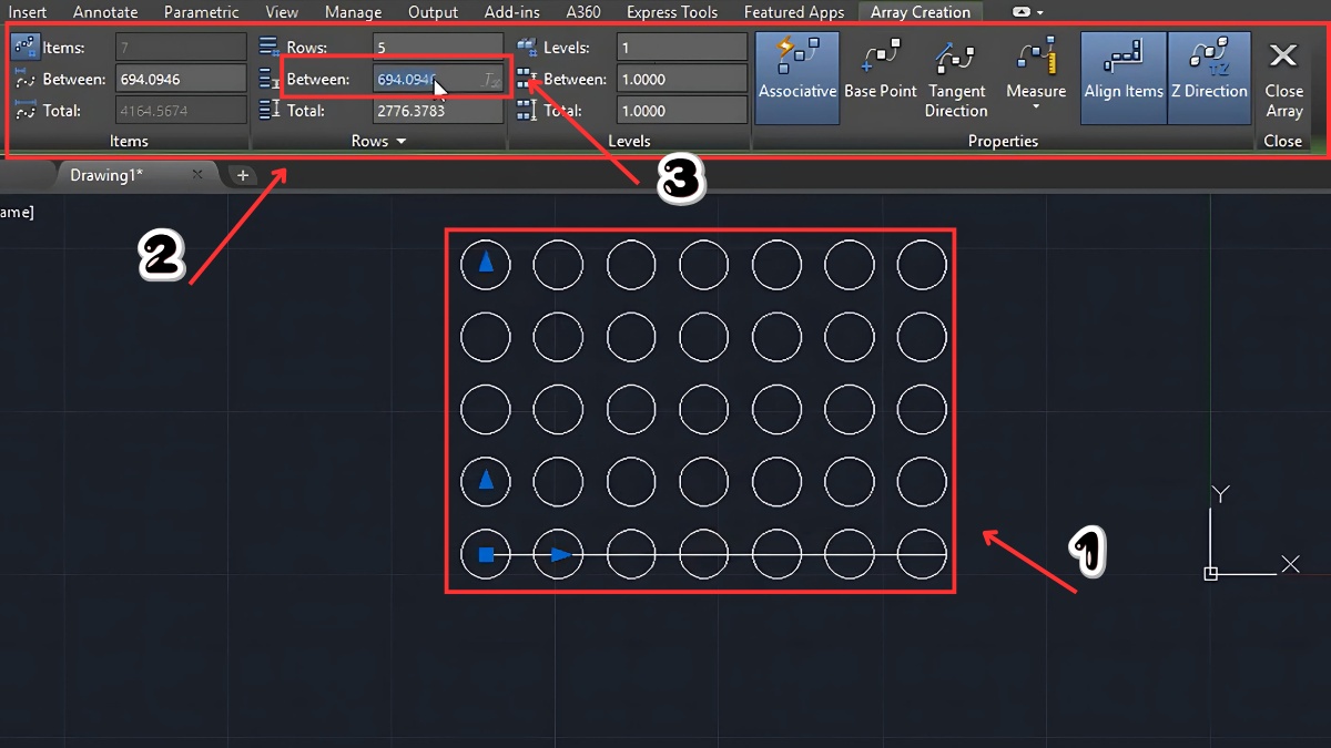 lệnh array path trong cad