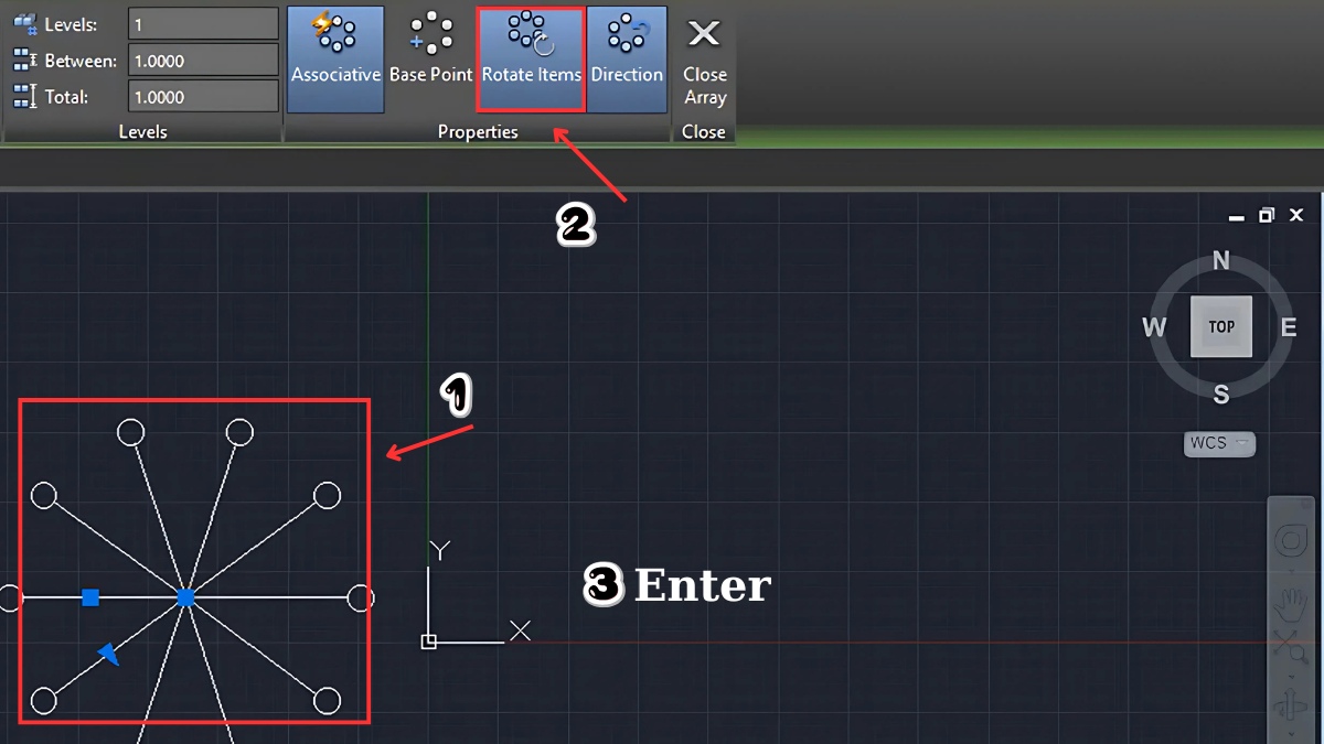 cách dùng lệnh array trong cad