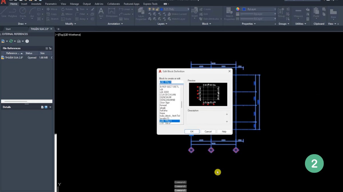 phá khối trong cad